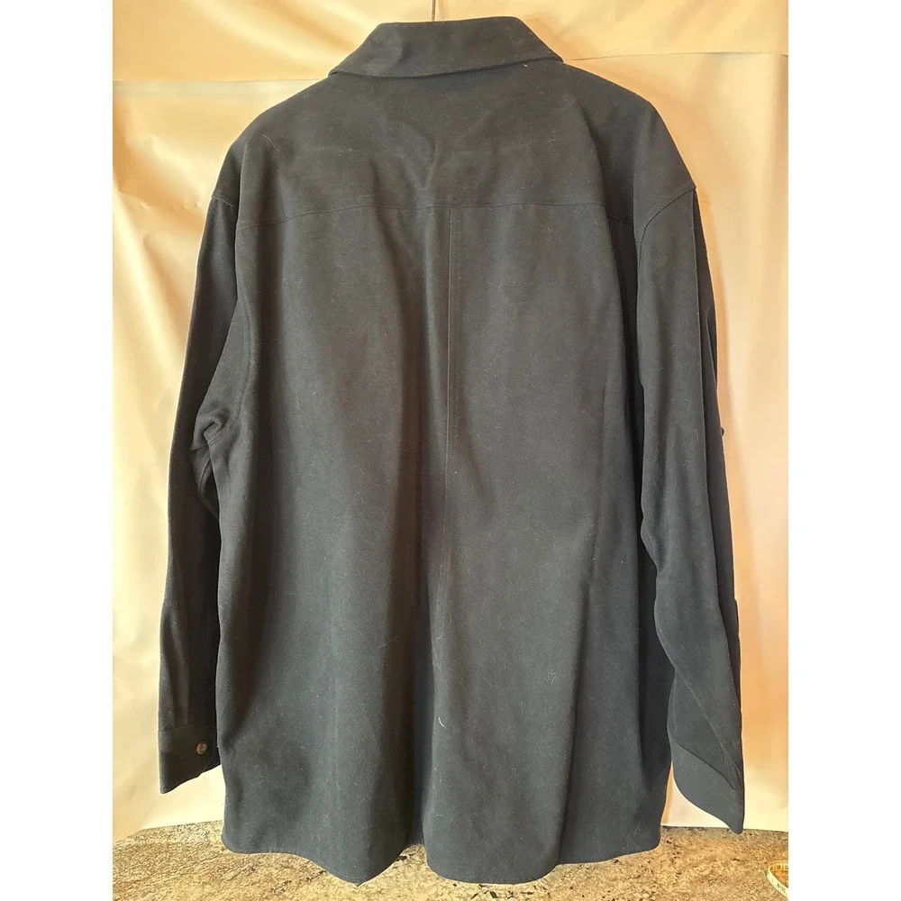 Levi‎ Strauss & Co. Navy Blue Button Down Shirt Jacket Flannel XLarge - Picture 6 of 7